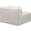 Meridian Cube Cream Vegan Leather Armless Chair IMAGE 5