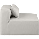  Manufacturer Color_Cream -- Cube Cream Vegan Leather Upholstered Modular Armless Chair IMAGE 6