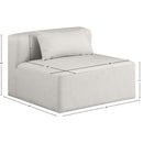  Manufacturer Color_Cream -- Cube Cream Vegan Leather Upholstered Modular Armless Chair IMAGE 8
