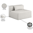  Manufacturer Color_Cream -- Cube Cream Vegan Leather Upholstered Modular Armless Chair IMAGE 9
