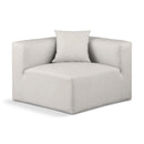  Manufacturer Color_Cream -- Cube Cream Vegan Leather Upholstered Modular Corner Chair IMAGE 1