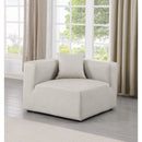  Manufacturer Color_Cream -- Cube Cream Vegan Leather Upholstered Modular Corner Chair IMAGE 2