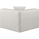 Meridian Cube Cream Vegan Leather Corner Chair IMAGE 3