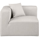 Meridian Cube Cream Vegan Leather Corner Chair IMAGE 4