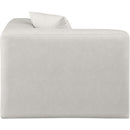 Meridian Cube Cream Vegan Leather Corner Chair IMAGE 5