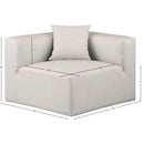 Meridian Cube Cream Vegan Leather Corner Chair IMAGE 9