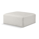 Meridian Cube Cream Vegan Leather Ottoman IMAGE 1