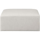 Meridian Cube Cream Vegan Leather Ottoman IMAGE 3