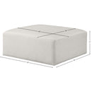  Manufacturer Color_Cream -- Cube Cream Vegan Leather Upholstered Modular Ottoman IMAGE 5