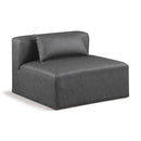  Manufacturer Color_Grey -- Cube Charcoal Vegan Leather Upholstered Modular Armless Chair IMAGE 1