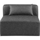  Manufacturer Color_Grey -- Cube Charcoal Vegan Leather Upholstered Modular Armless Chair IMAGE 4