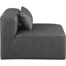  Manufacturer Color_Grey -- Cube Charcoal Vegan Leather Upholstered Modular Armless Chair IMAGE 6