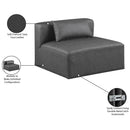  Manufacturer Color_Grey -- Cube Charcoal Vegan Leather Upholstered Modular Armless Chair IMAGE 9