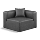  Manufacturer Color_Grey -- Cube Charcoal Vegan Leather Upholstered Modular Corner Chair IMAGE 1