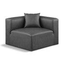 Meridian Cube Charcoal Grey Vegan Leather Corner Chair IMAGE 1