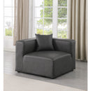  Manufacturer Color_Grey -- Cube Charcoal Vegan Leather Upholstered Modular Corner Chair IMAGE 2