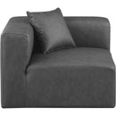  Manufacturer Color_Grey -- Cube Charcoal Vegan Leather Upholstered Modular Corner Chair IMAGE 4