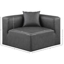 Meridian Cube Charcoal Grey Vegan Leather Corner Chair IMAGE 8