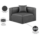  Manufacturer Color_Grey -- Cube Charcoal Vegan Leather Upholstered Modular Corner Chair IMAGE 9