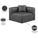 Meridian Cube Charcoal Grey Vegan Leather Corner Chair IMAGE 9