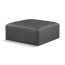 Meridian Cube Charcoal Grey Vegan Leather Ottoman IMAGE 1