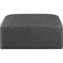  Manufacturer Color_Grey -- Cube Charcoal Vegan Leather Upholstered Modular Ottoman IMAGE 3