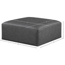  Manufacturer Color_Grey -- Cube Charcoal Vegan Leather Upholstered Modular Ottoman IMAGE 6