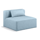  Manufacturer Color_Light Blue -- Cube Light Blue Vegan Leather Upholstered Modular Armless Chair IMAGE 1