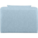  Manufacturer Color_Light Blue -- Cube Light Blue Vegan Leather Upholstered Modular Armless Chair IMAGE 3