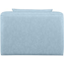 Meridian Cube Light Blue Vegan Leather Armless Chair IMAGE 3