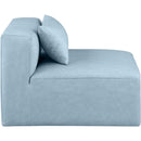  Manufacturer Color_Light Blue -- Cube Light Blue Vegan Leather Upholstered Modular Armless Chair IMAGE 6