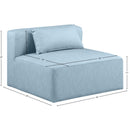  Manufacturer Color_Light Blue -- Cube Light Blue Vegan Leather Upholstered Modular Armless Chair IMAGE 9