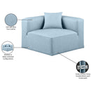  Manufacturer Color_Light Blue -- Cube Light Blue Vegan Leather Upholstered Modular Corner Chair IMAGE 10