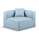  Manufacturer Color_Light Blue -- Cube Light Blue Vegan Leather Upholstered Modular Corner Chair IMAGE 1