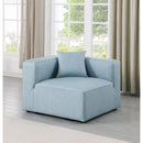  Manufacturer Color_Light Blue -- Cube Light Blue Vegan Leather Upholstered Modular Corner Chair IMAGE 2