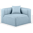  Manufacturer Color_Light Blue -- Cube Light Blue Vegan Leather Upholstered Modular Corner Chair IMAGE 9