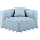 Meridian Cube Light Blue Vegan Leather Corner Chair IMAGE 9