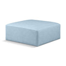 Meridian Cube Light Blue Vegan Leather Ottoman IMAGE 1