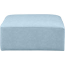  Manufacturer Color_Light Blue -- Cube Light Blue Vegan Leather Upholstered Modular Ottoman IMAGE 3