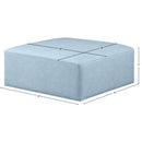  Manufacturer Color_Light Blue -- Cube Light Blue Vegan Leather Upholstered Modular Ottoman IMAGE 6