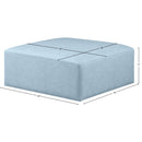 Meridian Cube Light Blue Vegan Leather Ottoman IMAGE 6