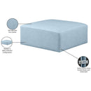 Meridian Cube Light Blue Vegan Leather Ottoman IMAGE 7