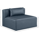  Manufacturer Color_Navy -- Cube Navy Vegan Leather Upholstered Modular Armless Chair IMAGE 10