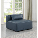  Manufacturer Color_Navy -- Cube Navy Vegan Leather Upholstered Modular Armless Chair IMAGE 2