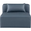  Manufacturer Color_Navy -- Cube Navy Vegan Leather Upholstered Modular Armless Chair IMAGE 4