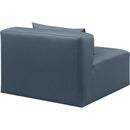  Manufacturer Color_Navy -- Cube Navy Vegan Leather Upholstered Modular Armless Chair IMAGE 5