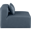  Manufacturer Color_Navy -- Cube Navy Vegan Leather Upholstered Modular Armless Chair IMAGE 6