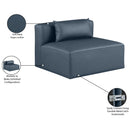  Manufacturer Color_Navy -- Cube Navy Vegan Leather Upholstered Modular Armless Chair IMAGE 9
