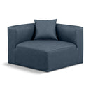Meridian Cube Navy Blue Vegan Leather Corner Chair IMAGE 1
