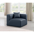  Manufacturer Color_Navy -- Cube Navy Vegan Leather Upholstered Modular Corner Chair IMAGE 2